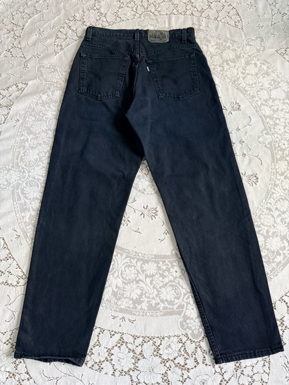 90s‎ Levi’s SilverTab Loose Black Jeans Cotton Made USA Juniors Sz 9/10 Vintage